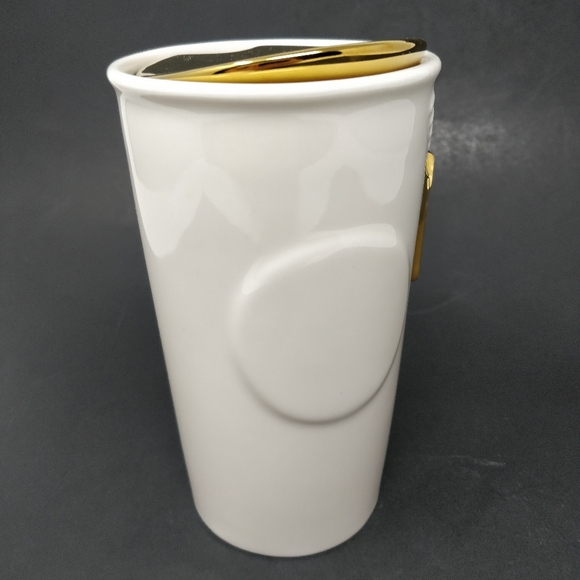 Starbucks 2015 Gold Zipper Tumbler Mug 10 Oz. - Picture 5 of 7
